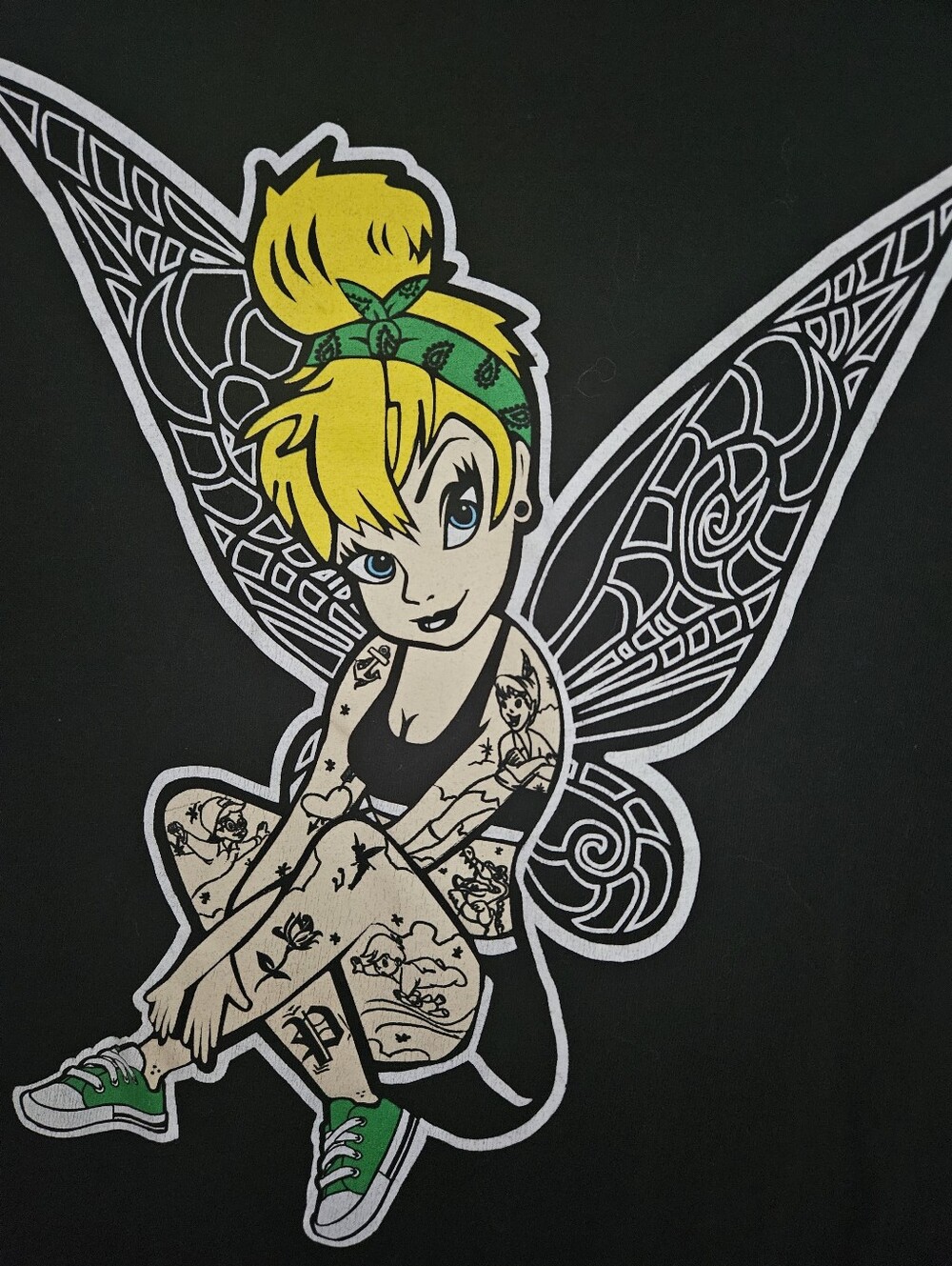 Totoowd Tinker Bell Graphic Tee — Yellow & Green Accent Fairy Print